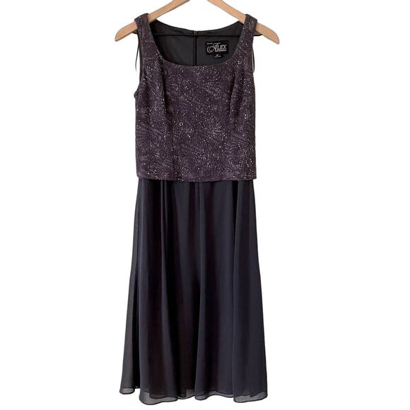 Alex Evenings Formal Cocktail Party Event Sparkle Sleeveless Dress Size 6P - Picture 1 of 7